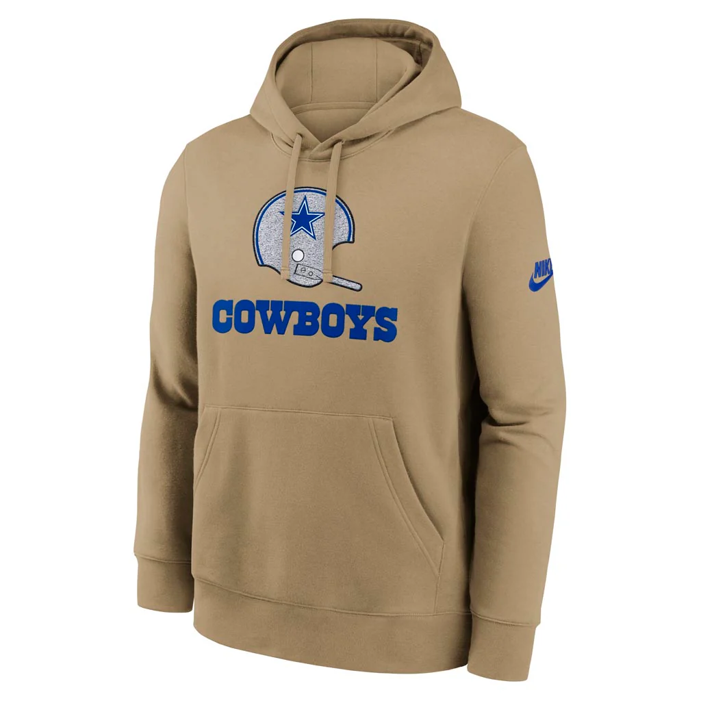 NFL Dallas Cowboys Nike 2025 Rewind Club Pullover Hoodie - Brown - Image 2