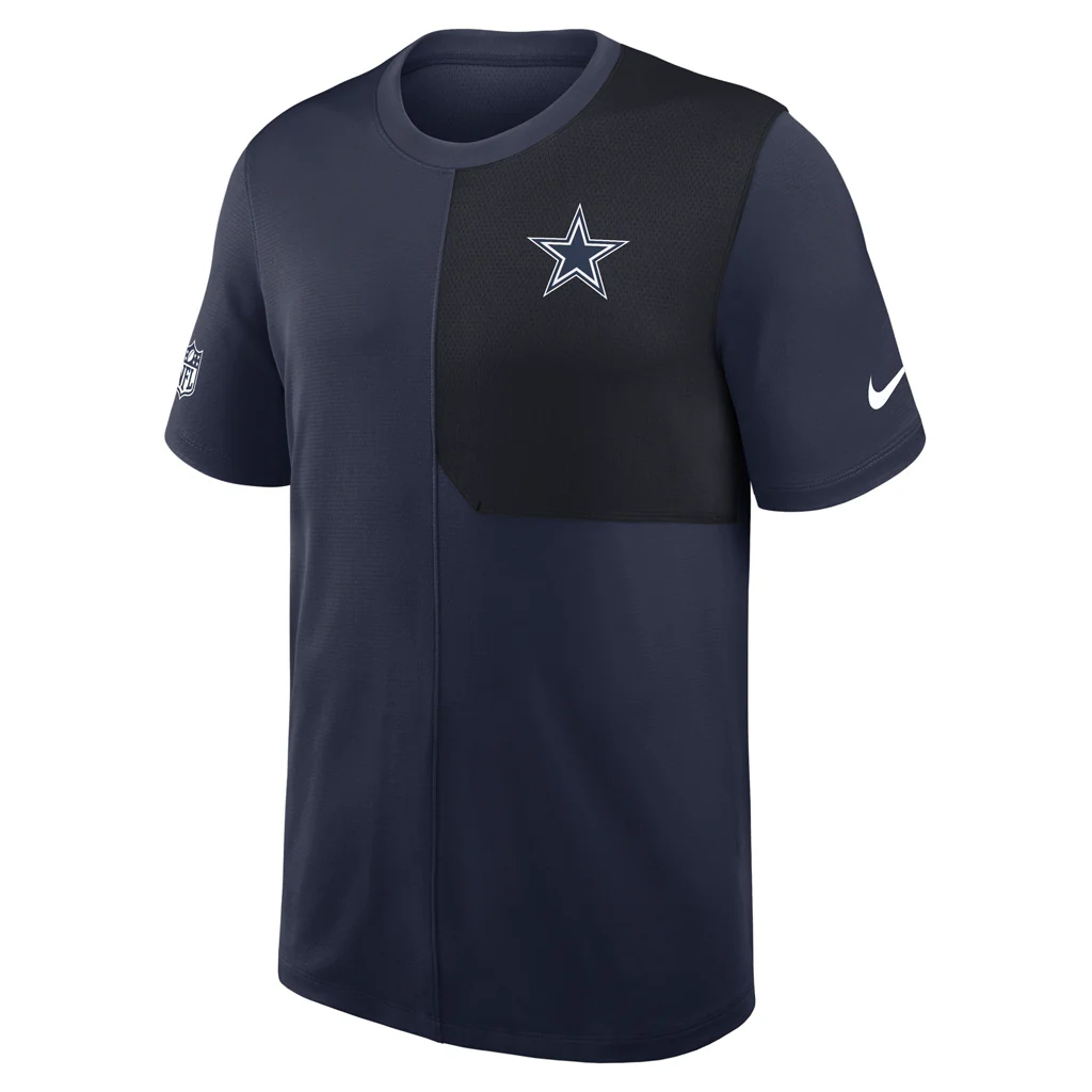 NFL Dallas Cowboys Nike Dri-Fit Coaches Top T-Shirt - Navy - Image 2