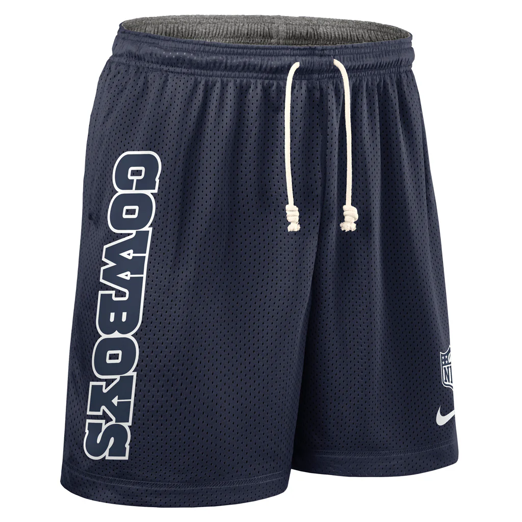NFL Dallas Cowboys Nike Dri-Fit Reversible Knit Shorts - Navy - Image 2