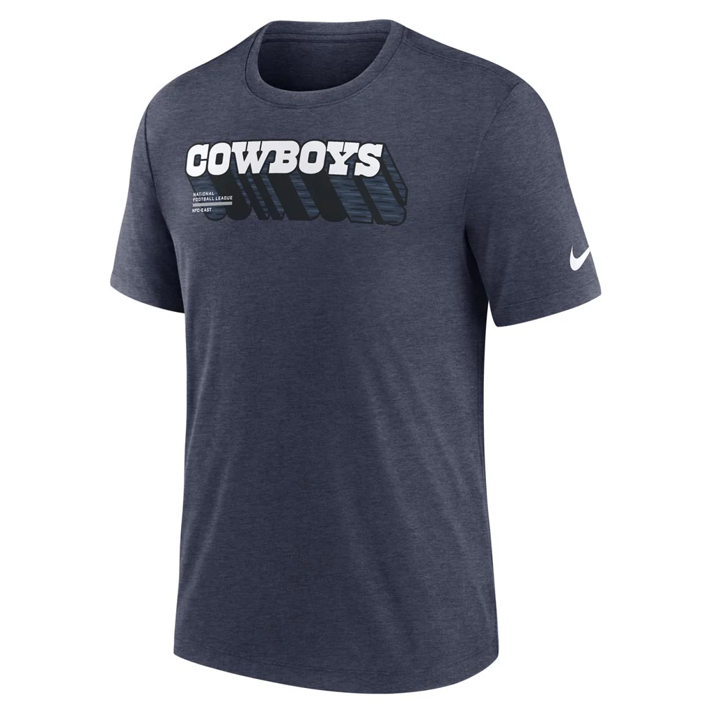 NFL Dallas Cowboys Nike Script Trail Triblend T-Shirt - Navy - Image 2
