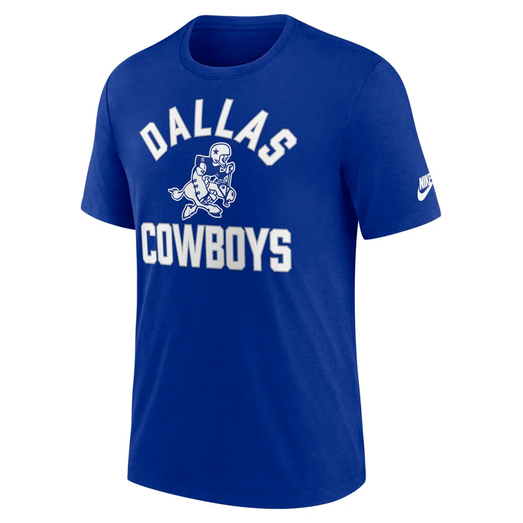 NFL Dallas Cowboys Nike Tri-Blend Rewind T-Shirt - Blue - Image 2