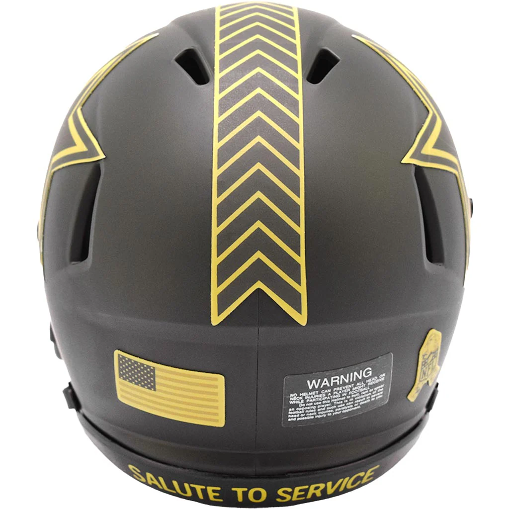 NFL Dallas Cowboys Riddell 2025 Salute to Service Mini Speed Helmet - Green - Image 2