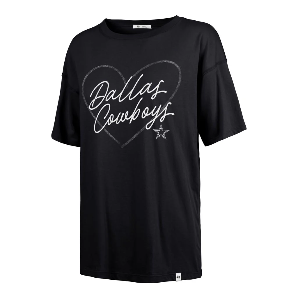 NFL Dallas Cowboys Women's '47 Lovestruck Sadie T-Shirt - Navy - Image 2