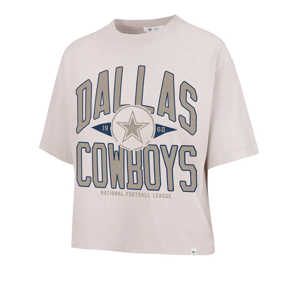 NFL Dallas Cowboys Women's '47 Windthrow Ravine Crop Top T-Shirt - Tan - Image 2