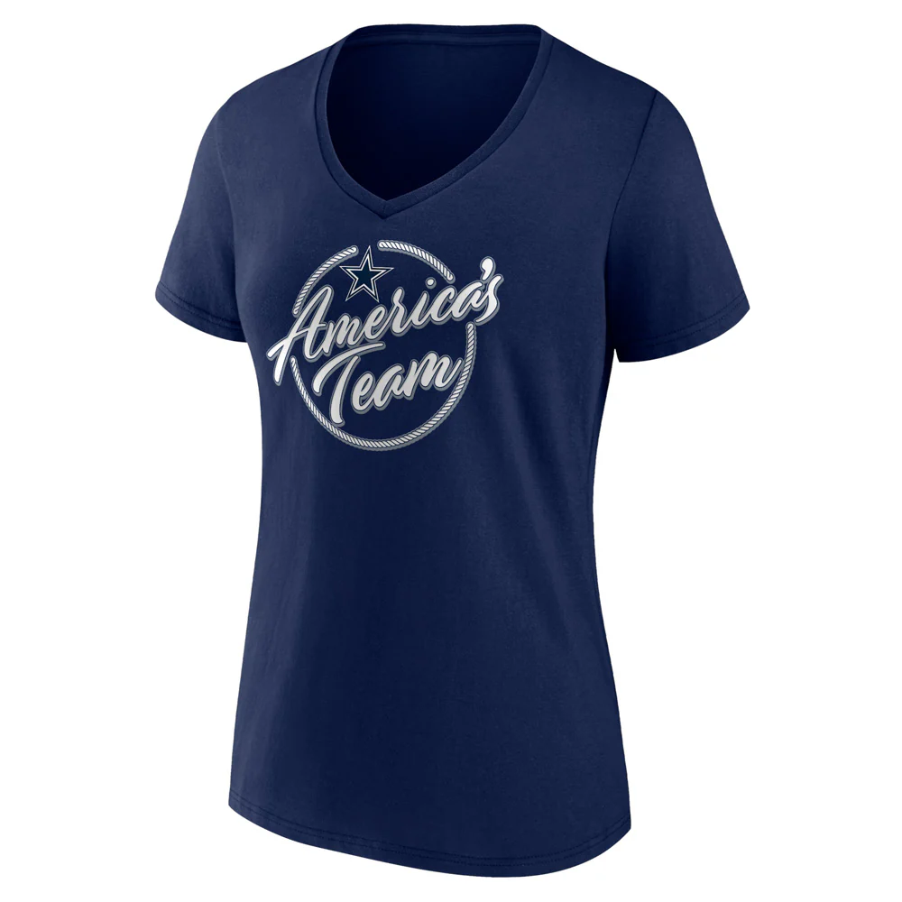NFL Dallas Cowboys Women's Back Home Again V-Neck T-Shirt - Navy