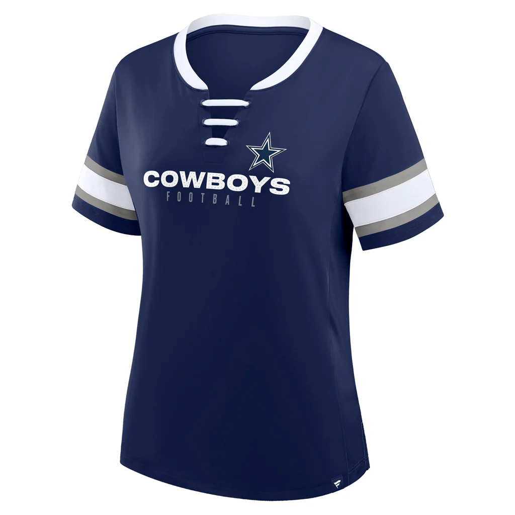 NFL Dallas Cowboys Women's Fanatics Draw Play Athena Lace-Up Top - Navy - Image 2