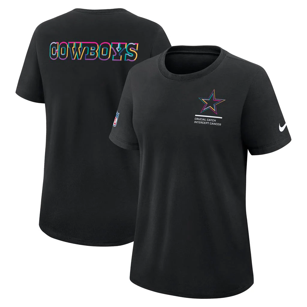 NFL Dallas Cowboys Women's Nike 2025 Crucial Catch Tri-Blend T-Shirt - Black