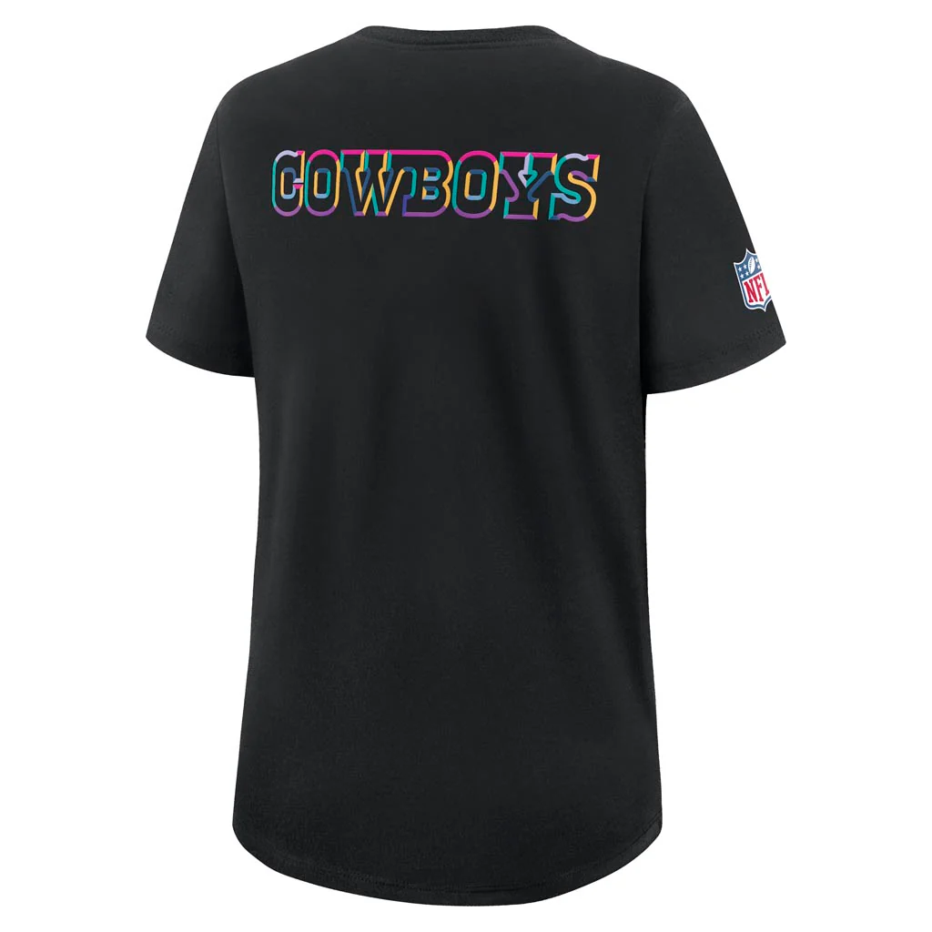 NFL Dallas Cowboys Women's Nike 2025 Crucial Catch Tri-Blend T-Shirt - Black - Image 3