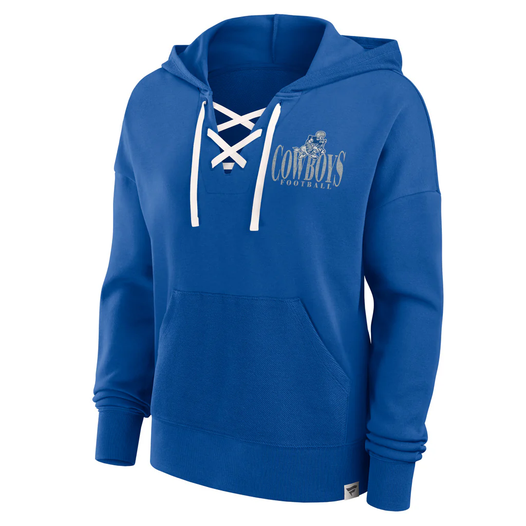 NFL Dallas Cowboys Women's Nike Blitz Left Lace Up Pullover Hoodie - Image 2