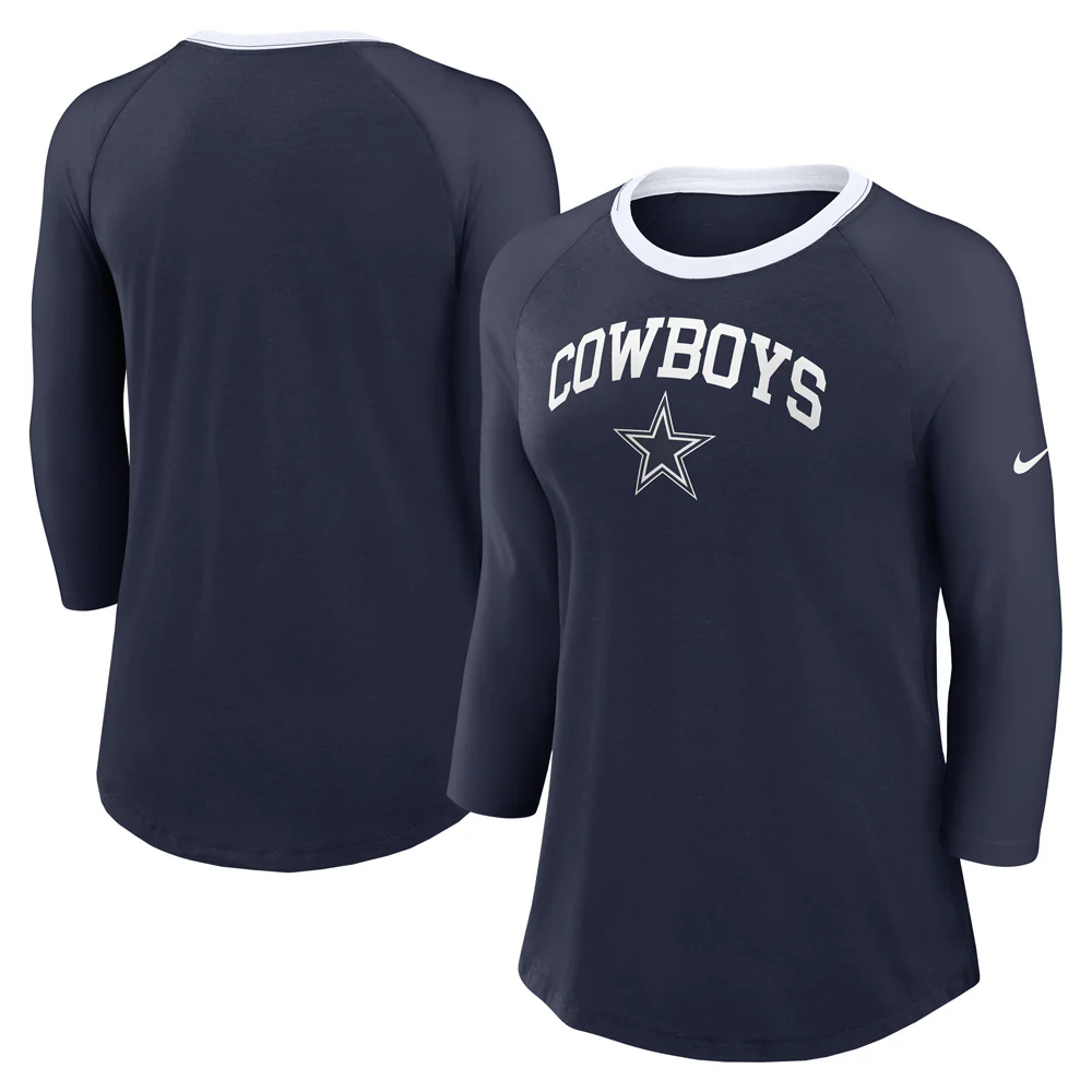 NFL Dallas Cowboys Women's Nike Fashion 3/4 Sleeve T-Shirt - Navy