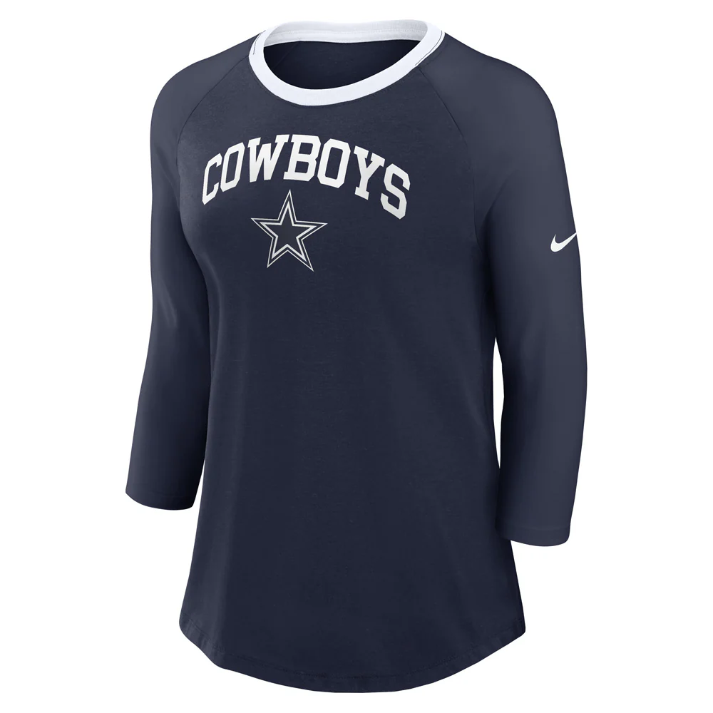 NFL Dallas Cowboys Women's Nike Fashion 3/4 Sleeve T-Shirt - Navy - Image 2