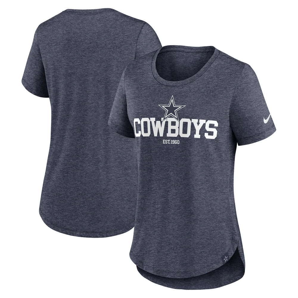 NFL Dallas Cowboys Women's Nike Tri-Blend Fashion T-Shirt - Navy