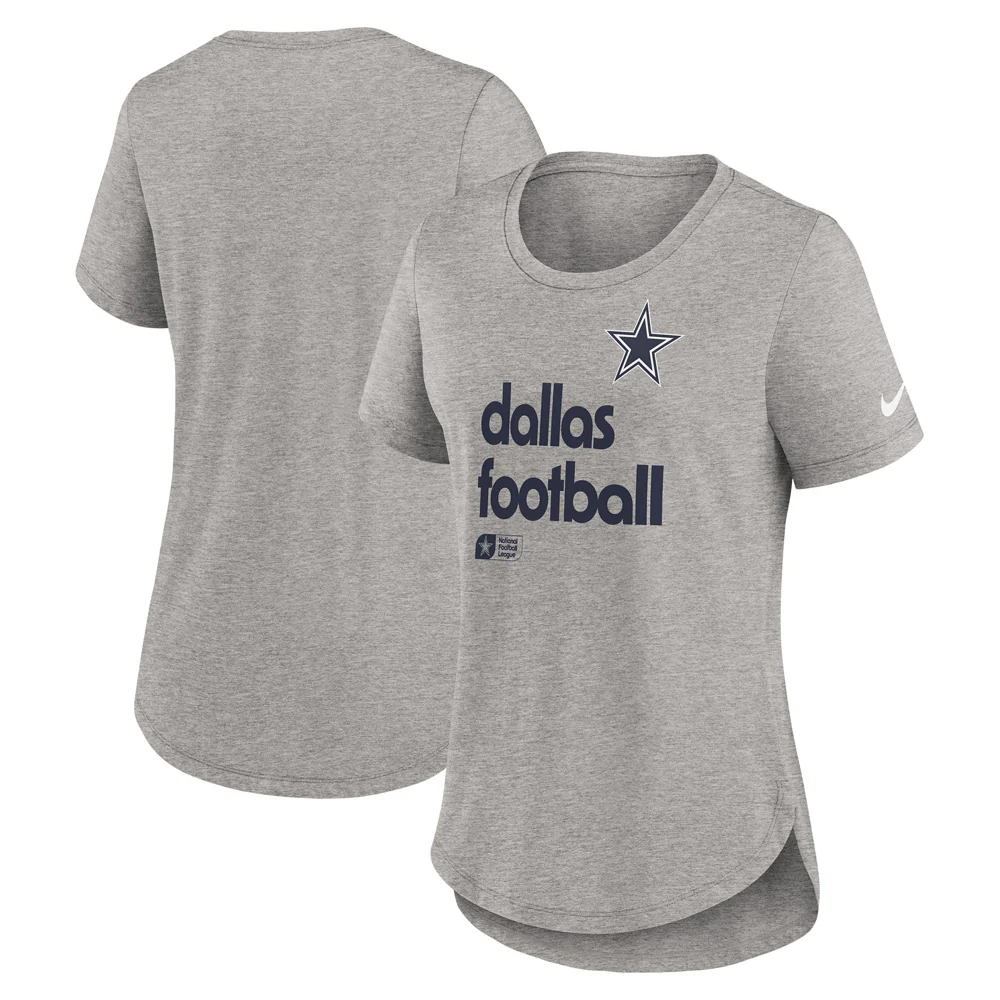 NFL Dallas Cowboys Women's Nike Tri-Blend Fashion T-Shirt - Heather Gray