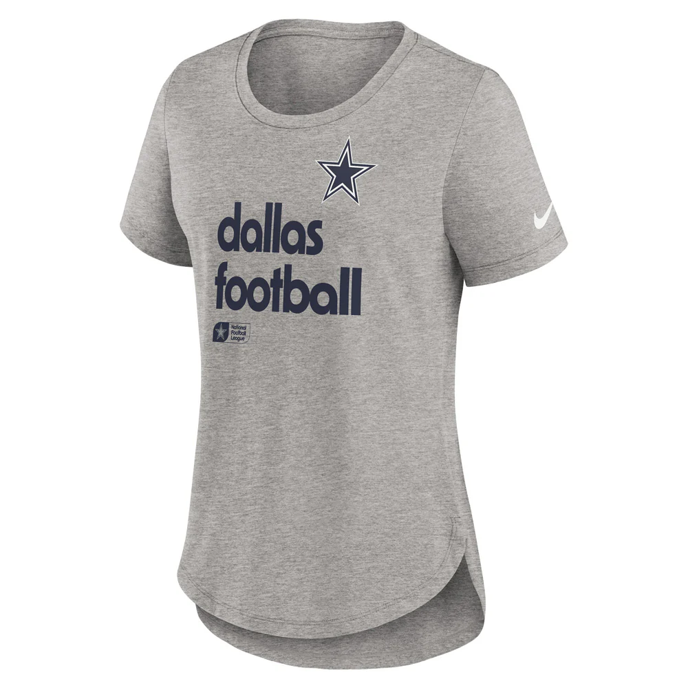 NFL Dallas Cowboys Women's Nike Tri-Blend Fashion T-Shirt - Heather Gray - Image 2