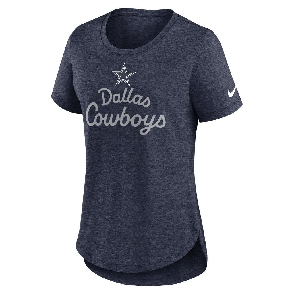 NFL Dallas Cowboys Women's Nike Triblend Fashion Top - Navy - Image 2
