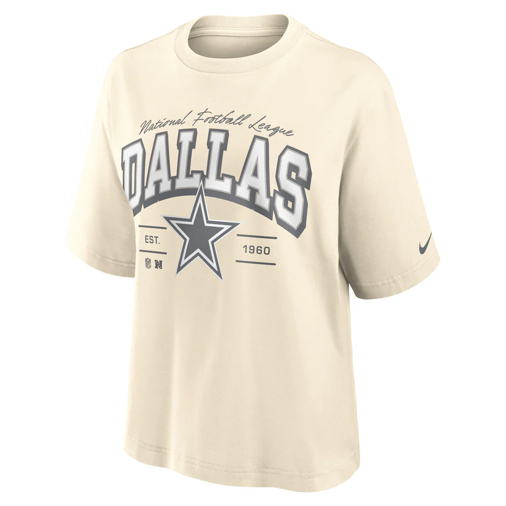 NFL Dallas Cowboys Women's Nike True Classic Boxy T-Shirt - Cream - Image 2