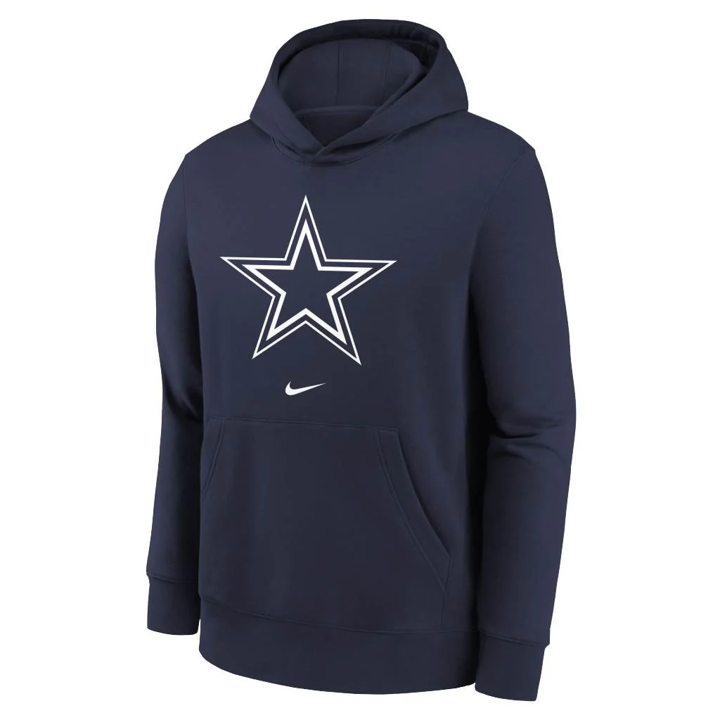 NFL Dallas Cowboys Youth Nike Club Pullover Hoodie - Navy - Image 2