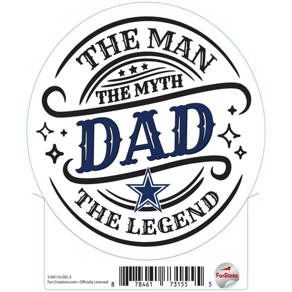 NFL Dallas Cowboys Fan Creations The Man The Myth Sticker