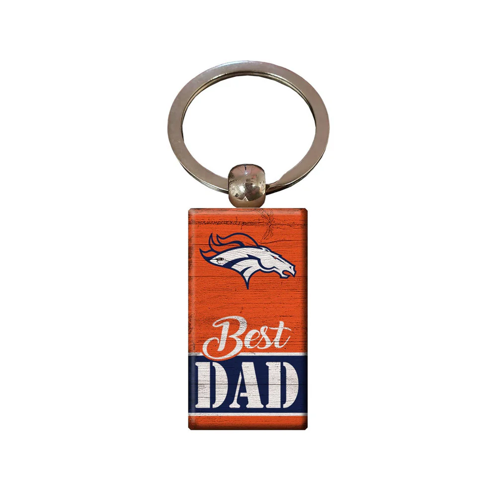 NFL Denver Broncos Fan Creations Best Dad Wooden Keychain