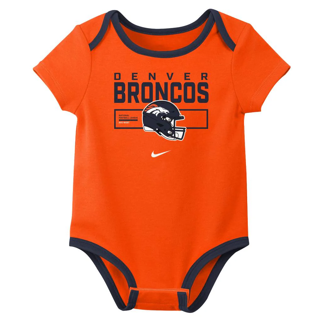 NFL Denver Broncos Infant Nike 2025 Creeper 3-Piece Onesie Set - Orange - Image 3