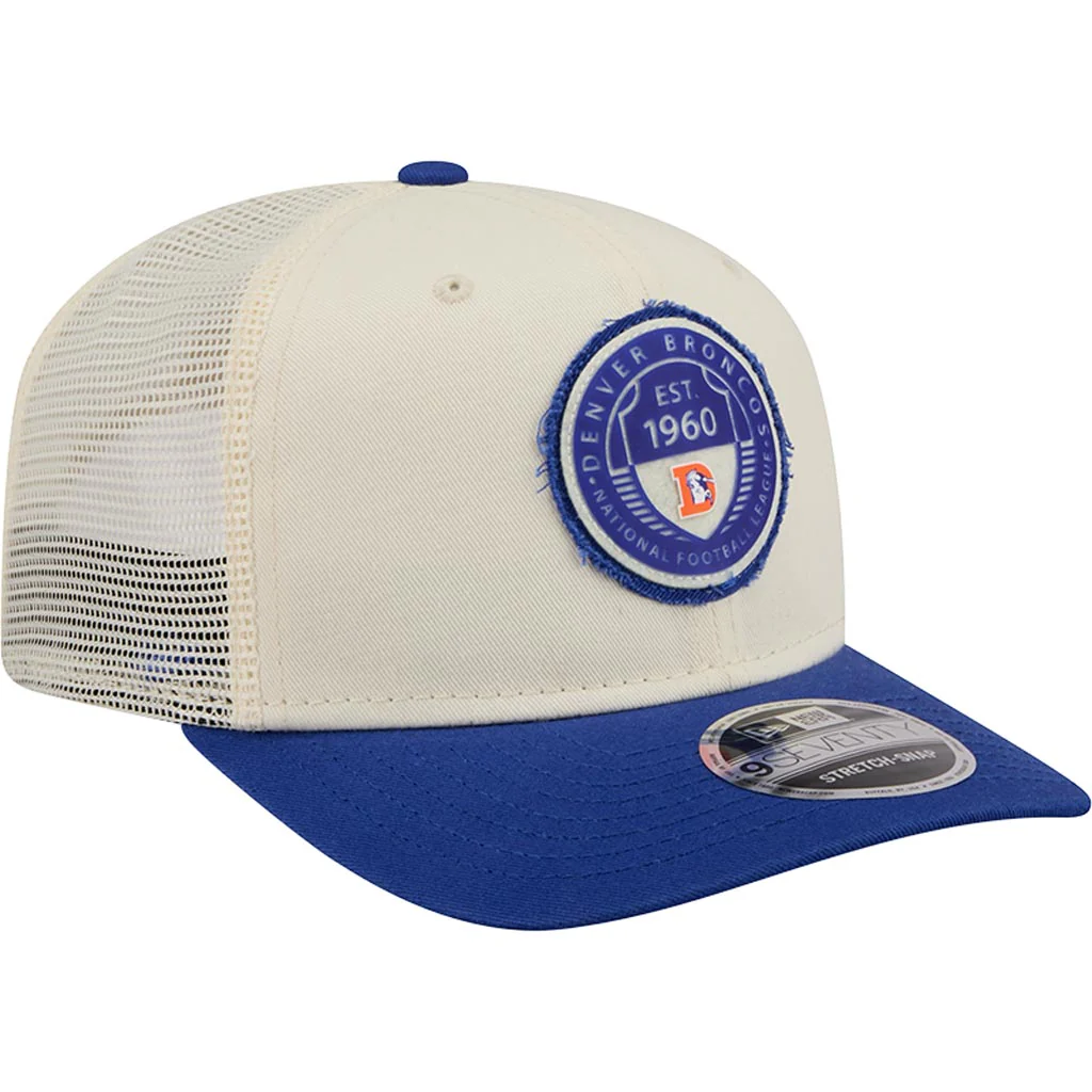 NFL Denver Broncos New Era Circle 9SEVENTY Stretch-Snapback Hat - Cream - Image 2