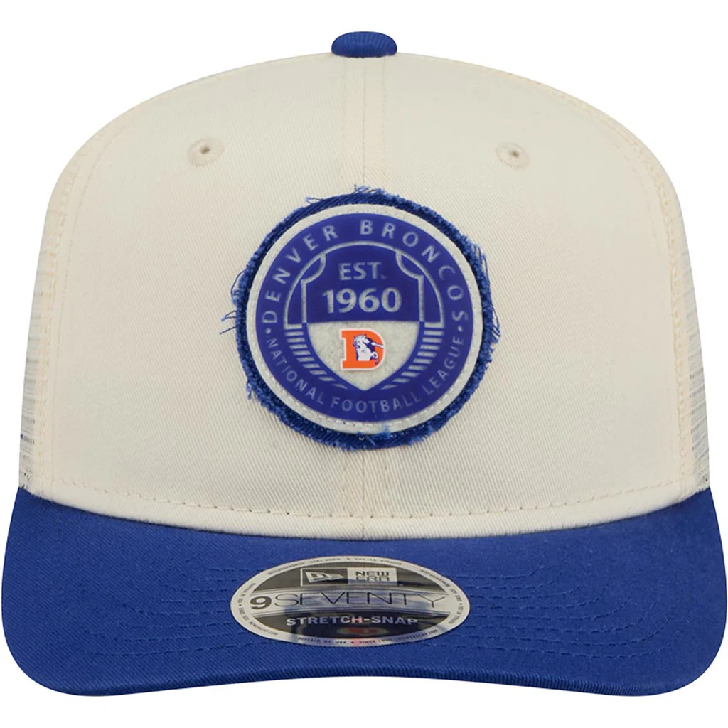 NFL Denver Broncos New Era Circle 9SEVENTY Stretch-Snapback Hat - Cream - Image 3