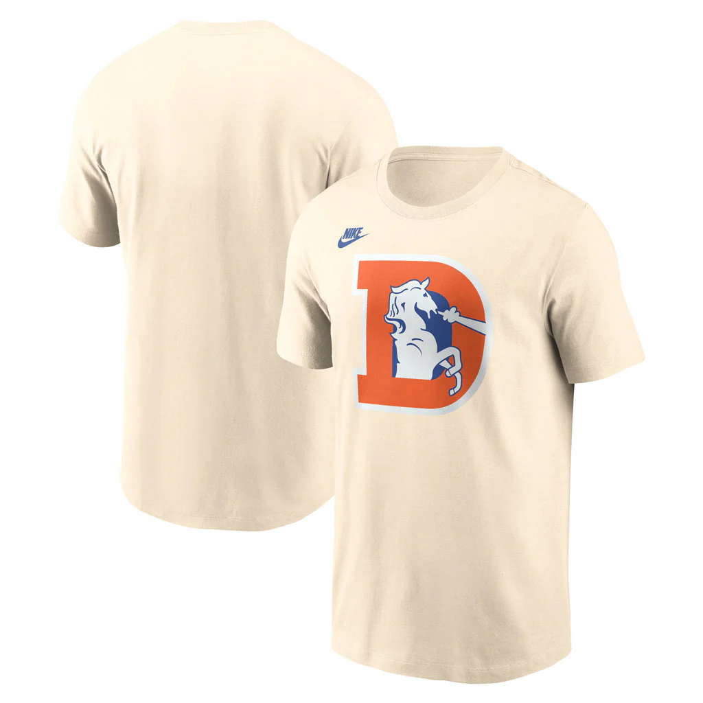 NFL Denver Broncos Nike Throwback Logo Cotton T-Shirt - Sand