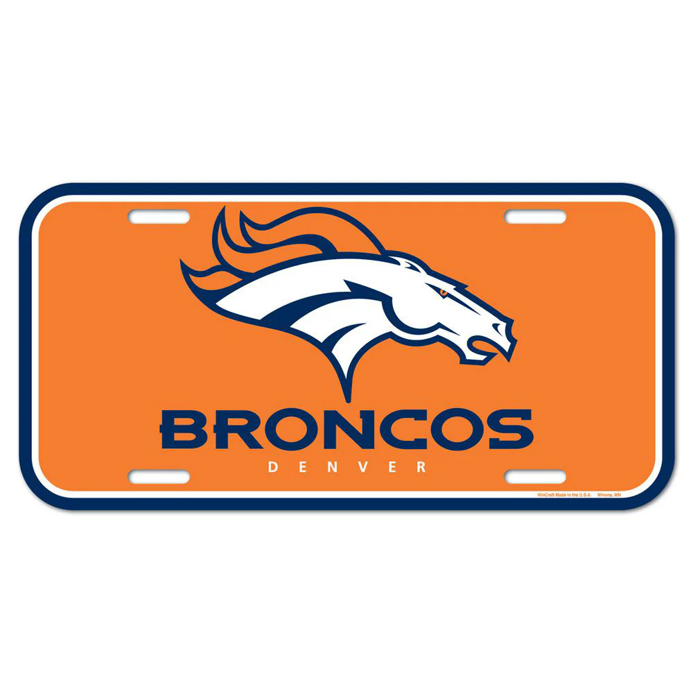 NFL Denver Broncos WinCraft Logo Plastic License Plate