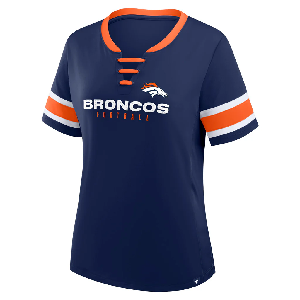 NFL Denver Broncos Women's Fanatics Draw Play Athena Lace-Up Top - Navy - Image 2