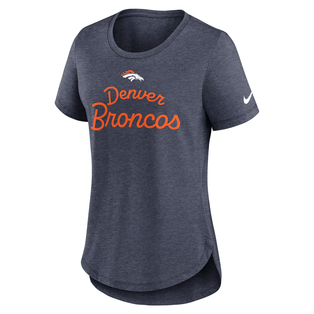 NFL Denver Broncos Women's Nike Fashion Triblend T-Shirt - Navy - Image 2