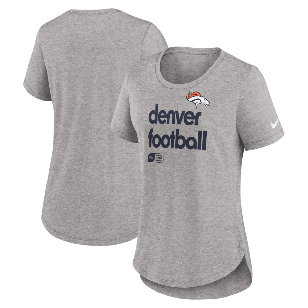 NFL Denver Broncos Women's Nike Tri-Blend Fashion T-Shirt - Heather Gray