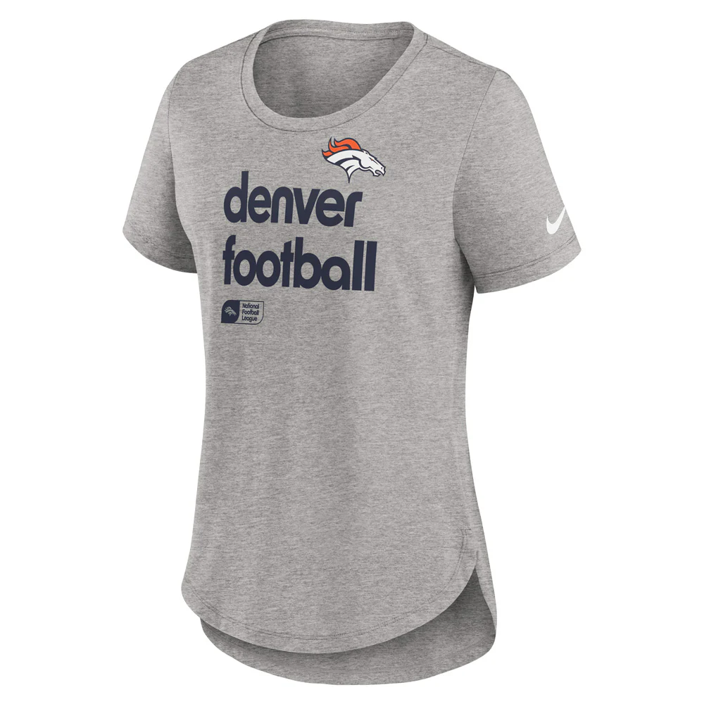 NFL Denver Broncos Women's Nike Tri-Blend Fashion T-Shirt - Heather Gray - Image 2