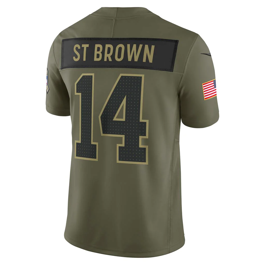 NFL Detroit Lions Amon-Ra St. Brown Nike 2025 Salute to Service Limited Jersey - Green - Image 3