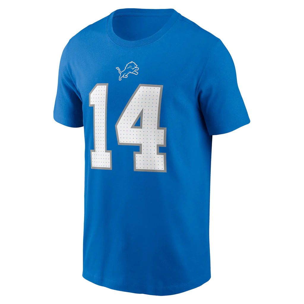 NFL Detroit Lions Amon-Ra St Brown Nike Name & Number T-Shirt - Blue - Image 2