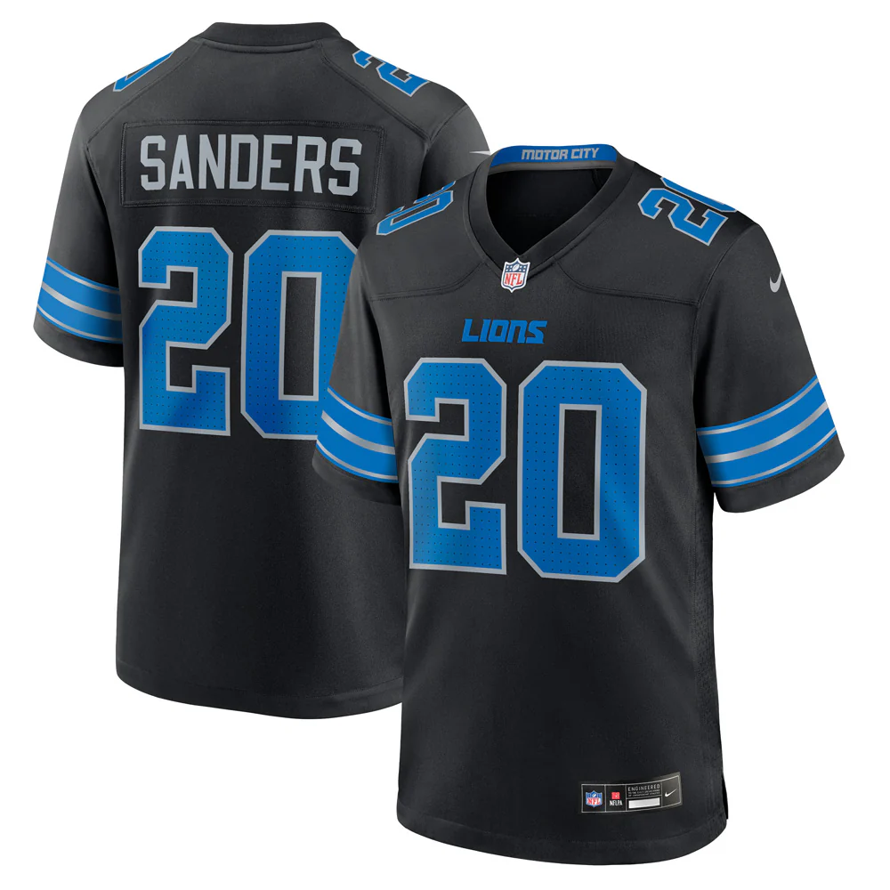 NFL Detroit Lions Barry Sanders Nike Alternate Game Jersey - Black