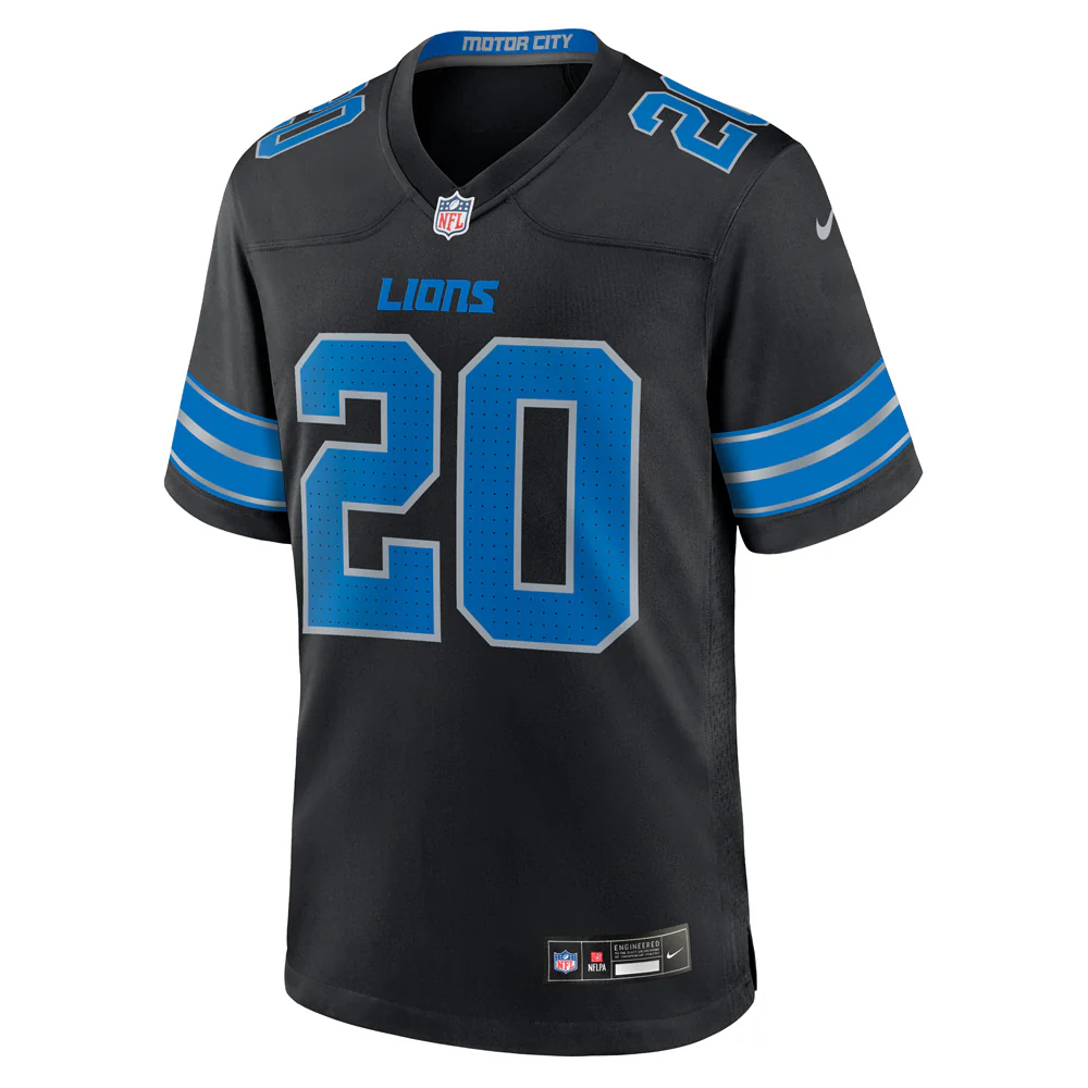 NFL Detroit Lions Barry Sanders Nike Alternate Game Jersey - Black - Image 2