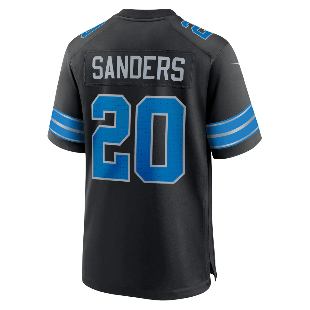NFL Detroit Lions Barry Sanders Nike Alternate Game Jersey - Black - Image 3