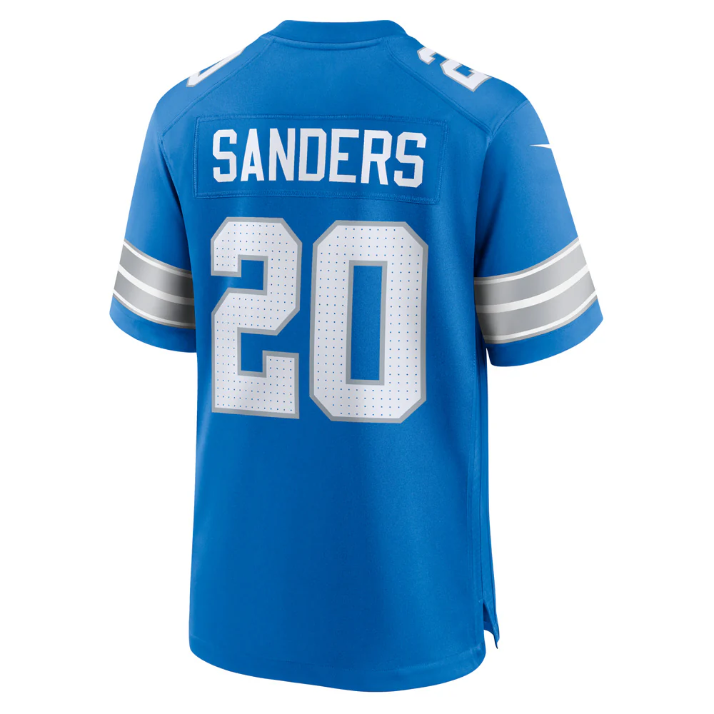 NFL Detroit Lions Barry Sanders Nike Home Game Jersey - Blue - Image 3