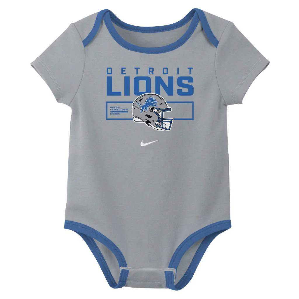 NFL Detroit Lions Infant Nike 2025 Creeper 3-Piece Onesie Set - Blue - Image 3