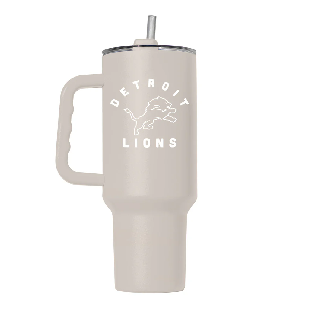 NFL Detroit Lions Logo Brands 40oz Sand Travel Tumbler