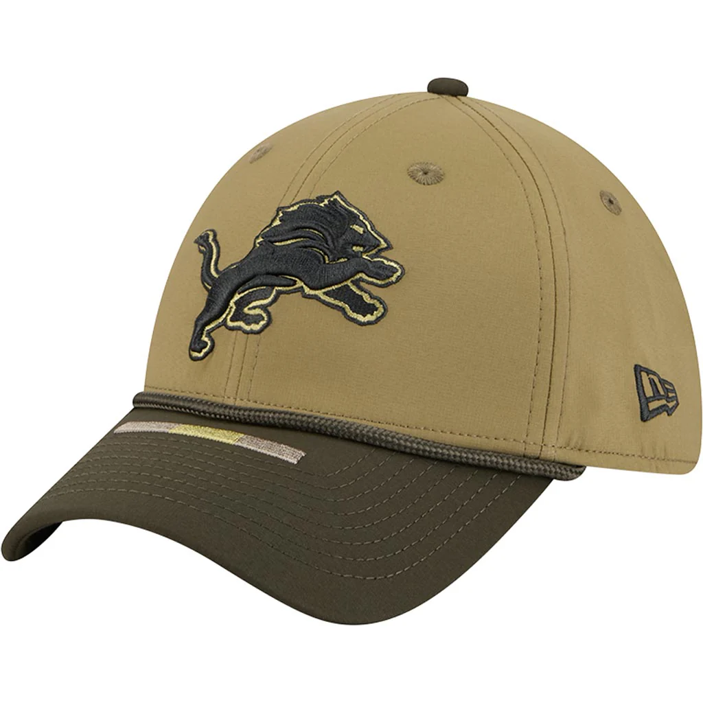NFL Detroit Lions New Era 2025 Salute to Service 39THIRTY Flex Fit Hat - Green - Image 2