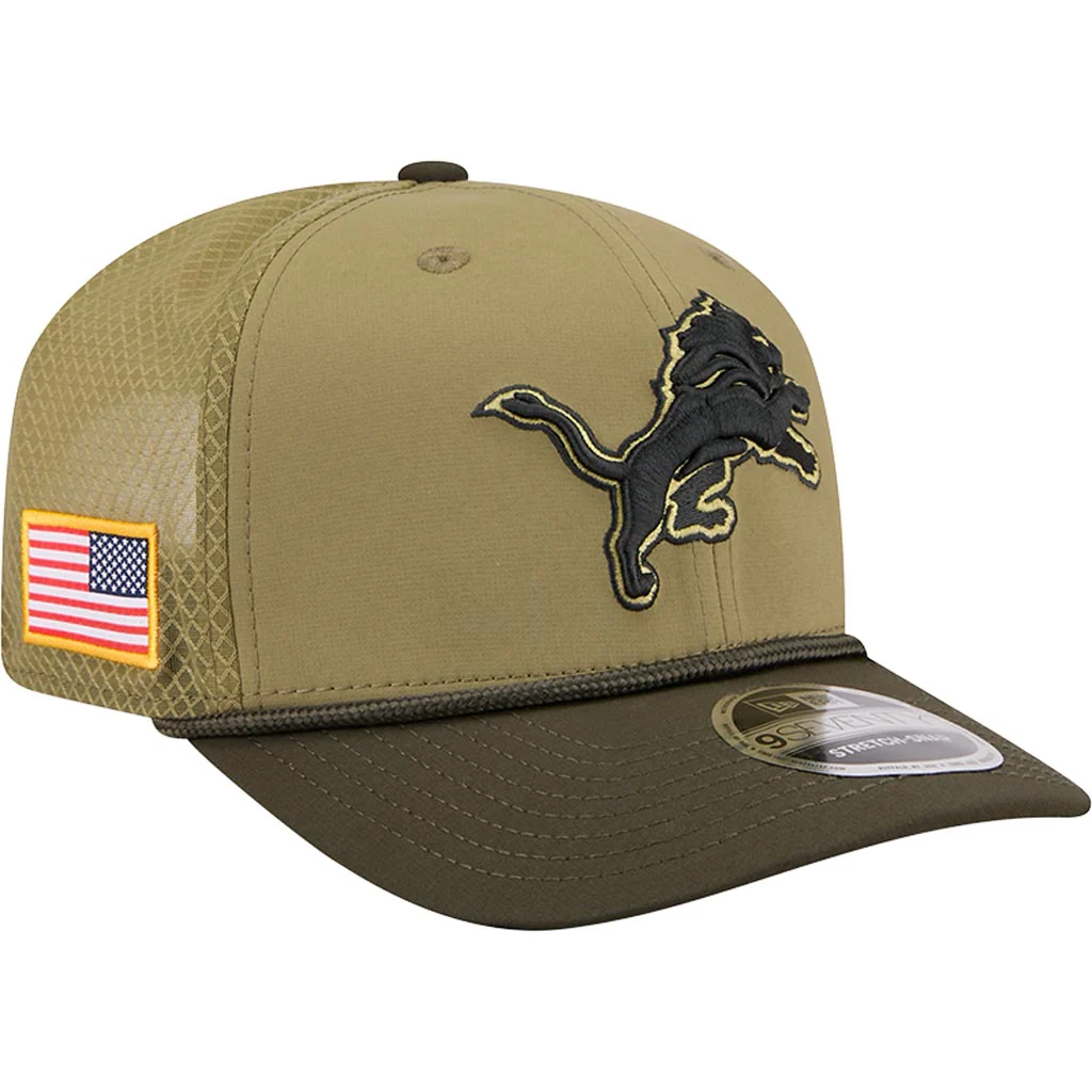 NFL Detroit Lions New Era 2025 Salute to Service 9SEVENTY Stretch-Snapback Hat - Green