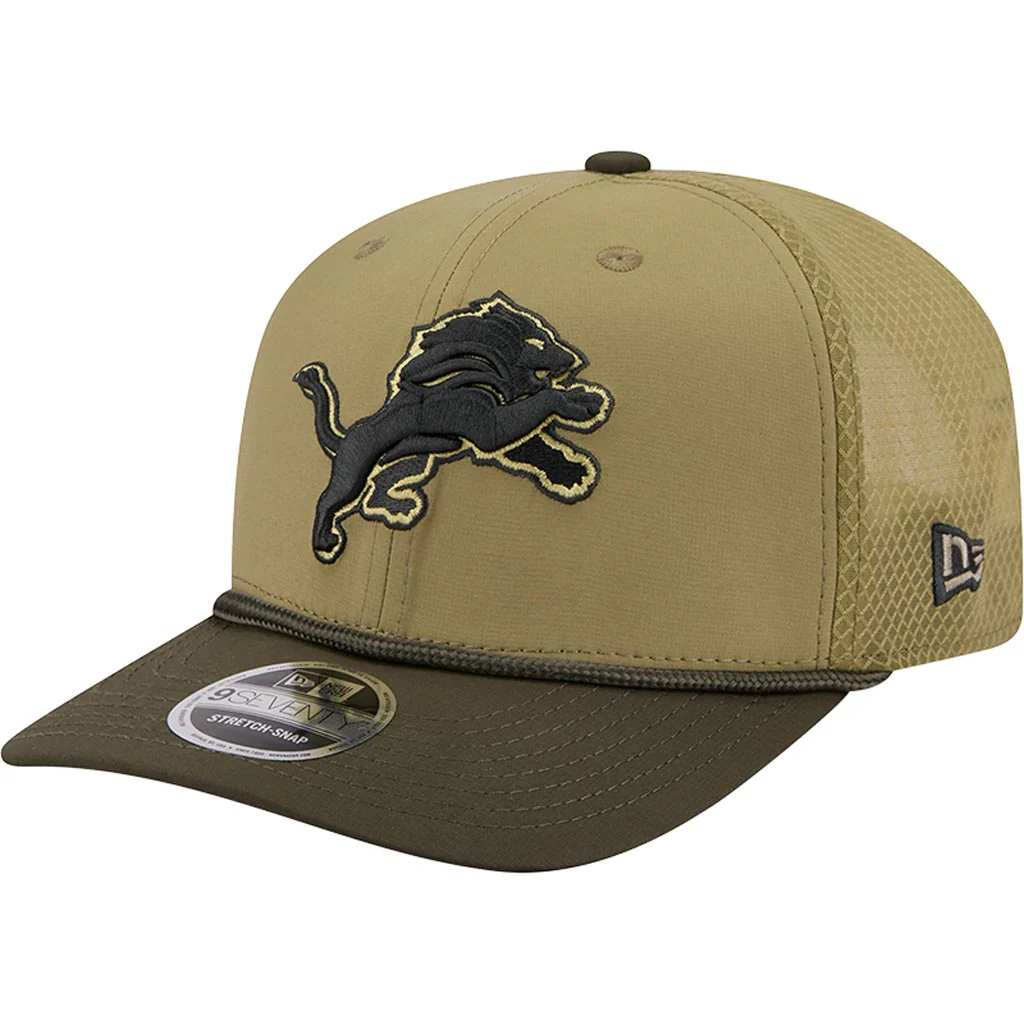 NFL Detroit Lions New Era 2025 Salute to Service 9SEVENTY Stretch-Snapback Hat - Green - Image 2