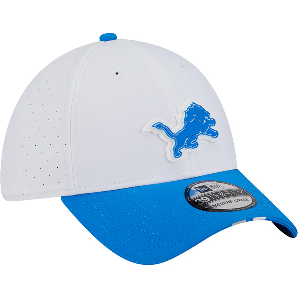 NFL Detroit Lions New Era 2025 Training 39THIRTY Flex Fit Hat - White - Image 2