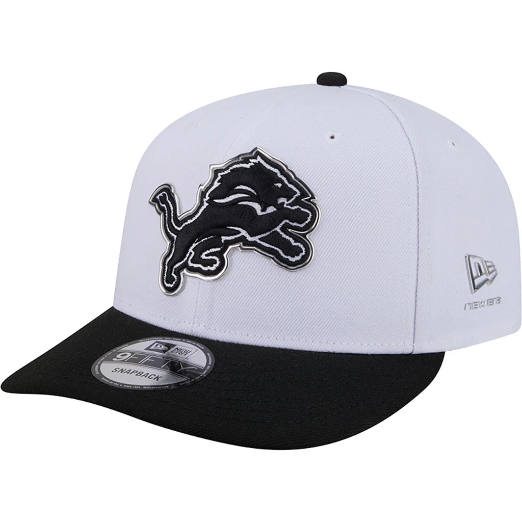 NFL Detroit Lions New Era Black & White 2026 Draft 9FIFTY Snapback Hat - White