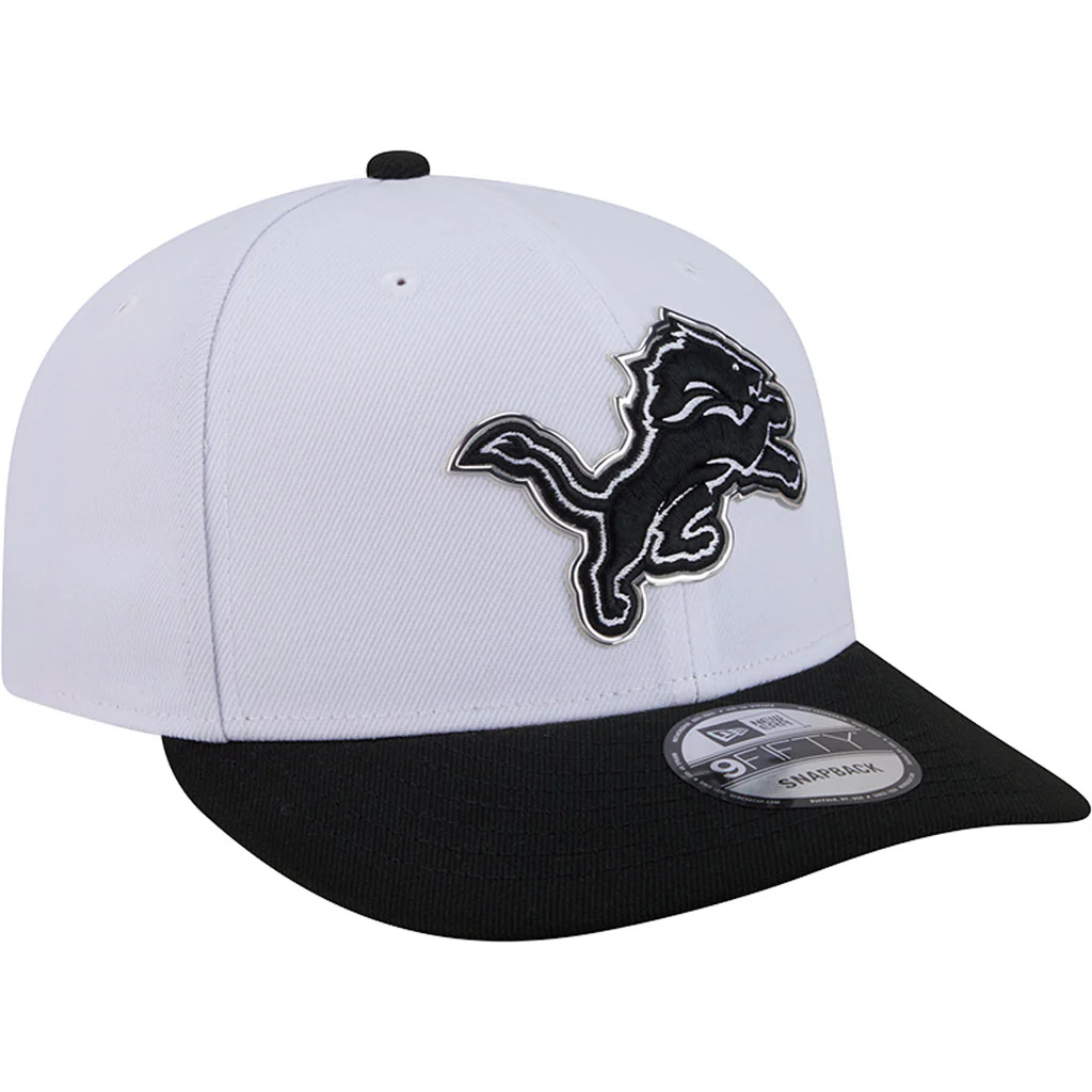 NFL Detroit Lions New Era Black & White 2026 Draft 9FIFTY Snapback Hat - White - Image 2