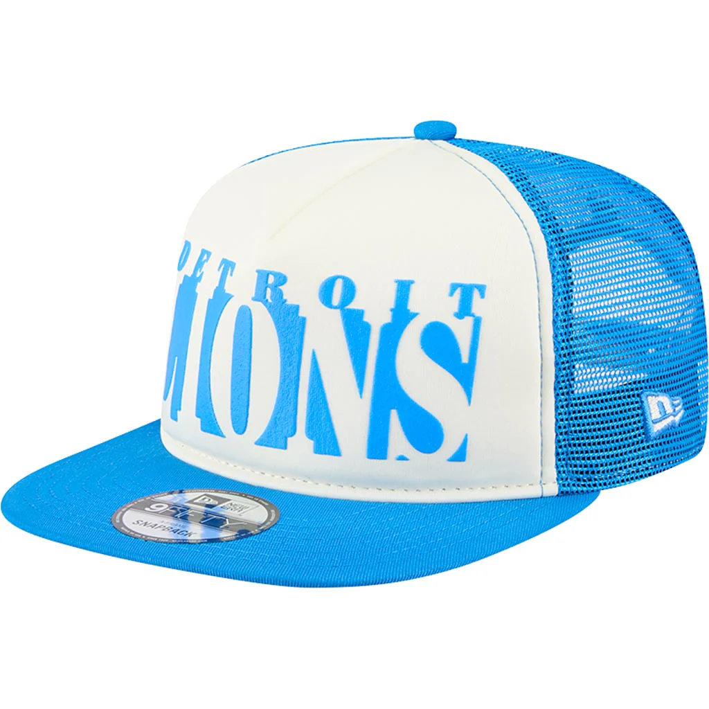 NFL Detroit Lions New Era Team Cutout 9FIFTY A-Frame Snapback Hat - Cream - Image 2