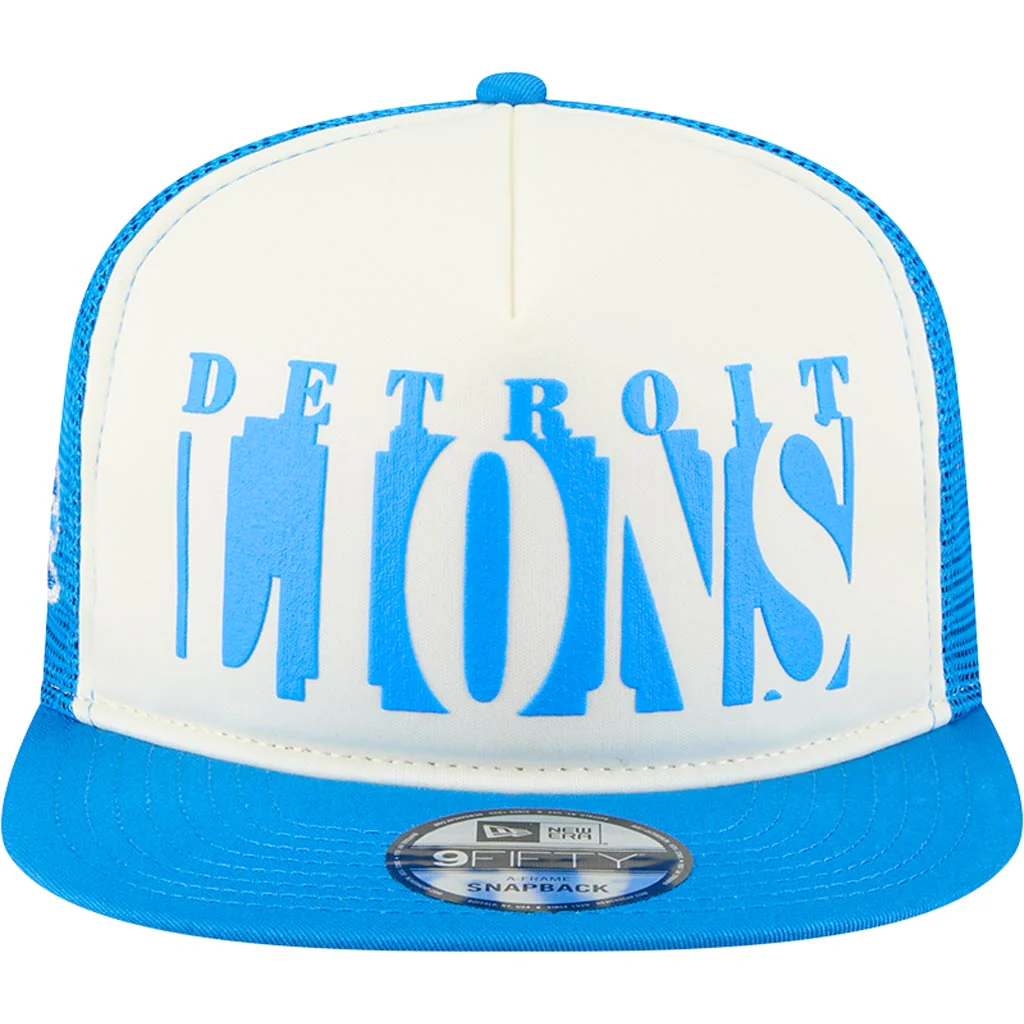 NFL Detroit Lions New Era Team Cutout 9FIFTY A-Frame Snapback Hat - Cream - Image 3
