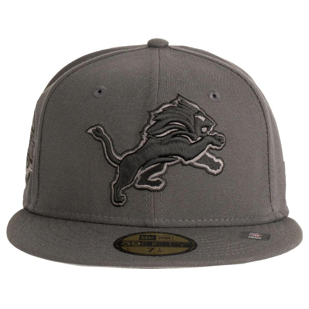 NFL Detroit Lions New Era Tonal Graphite 59FIFTY Fitted Hat - Graphite - Image 2