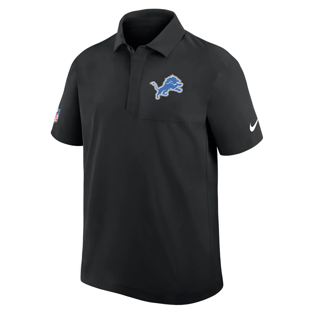 NFL Detroit Lions Nike 2025 Dri-Fit Sideline Woven Polo - Black - Image 2